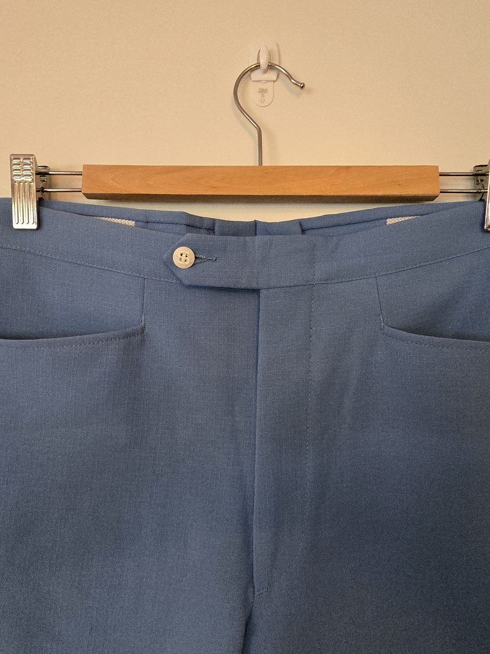 Men's Light Blue Sansabelt Golf Pants - Clean Front Tailored Look